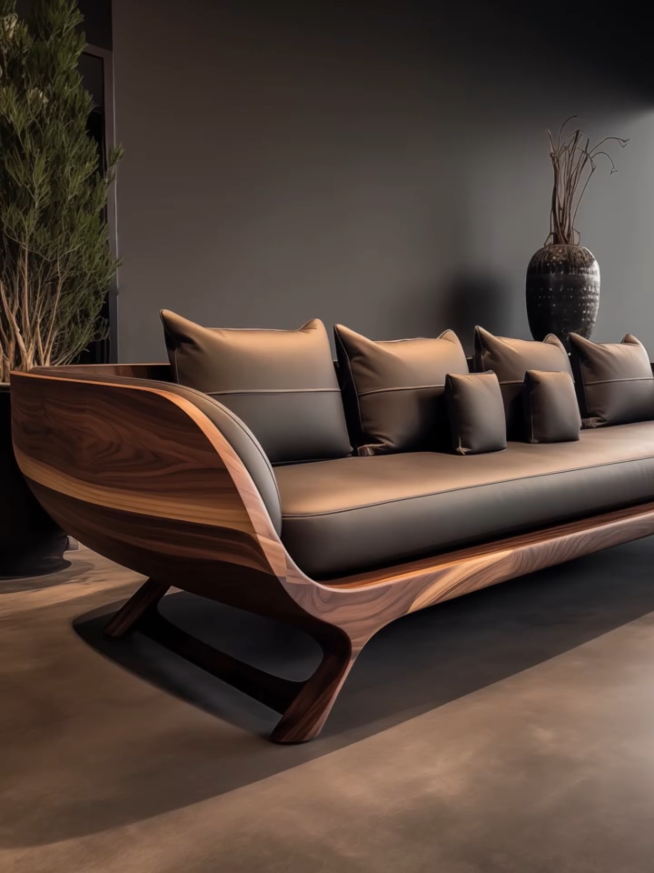 Home Cinema Sofa - New chinese black walnut sofa simple