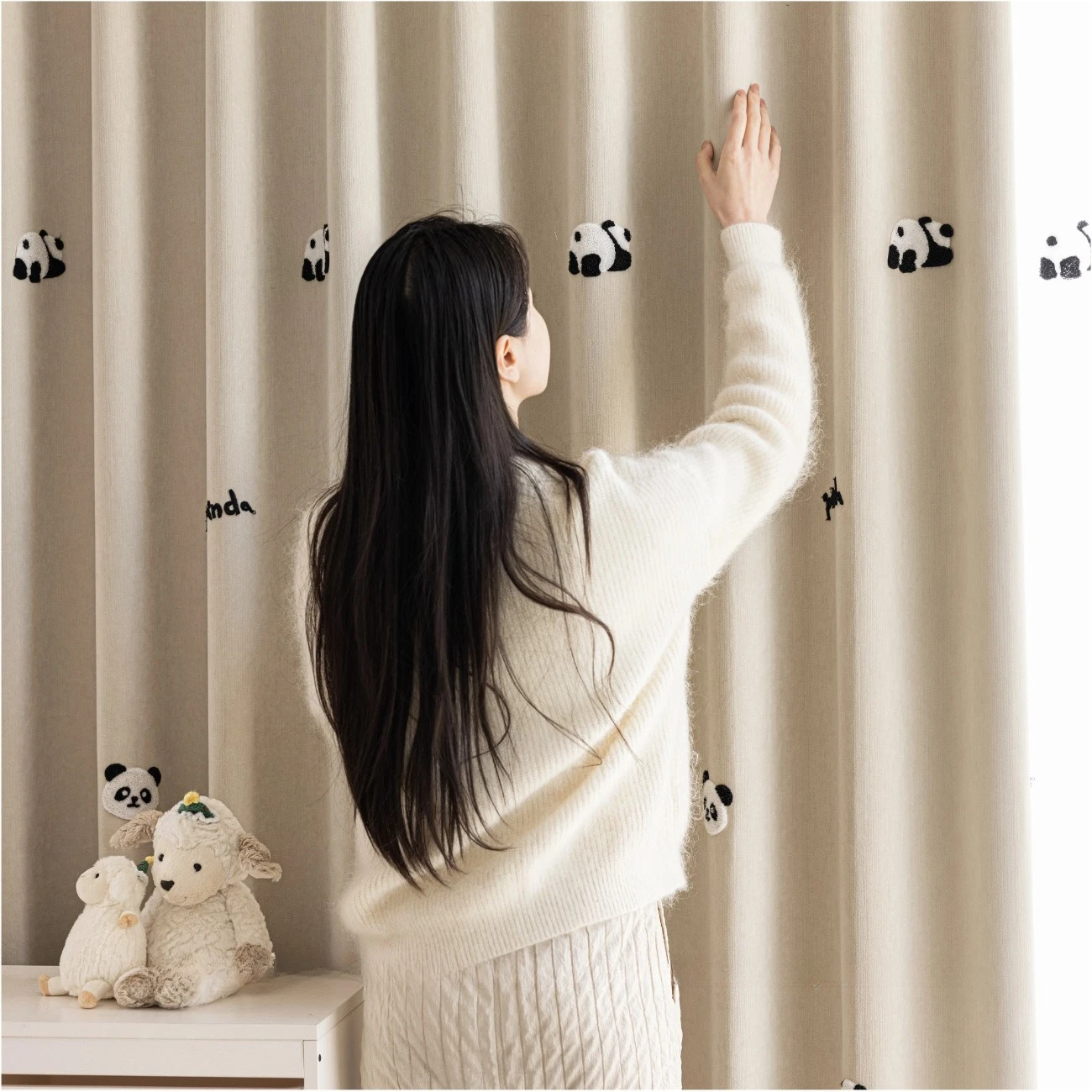 Decorative Panda Embroidery Si - огляд і ціна Blackout Curtain Thick