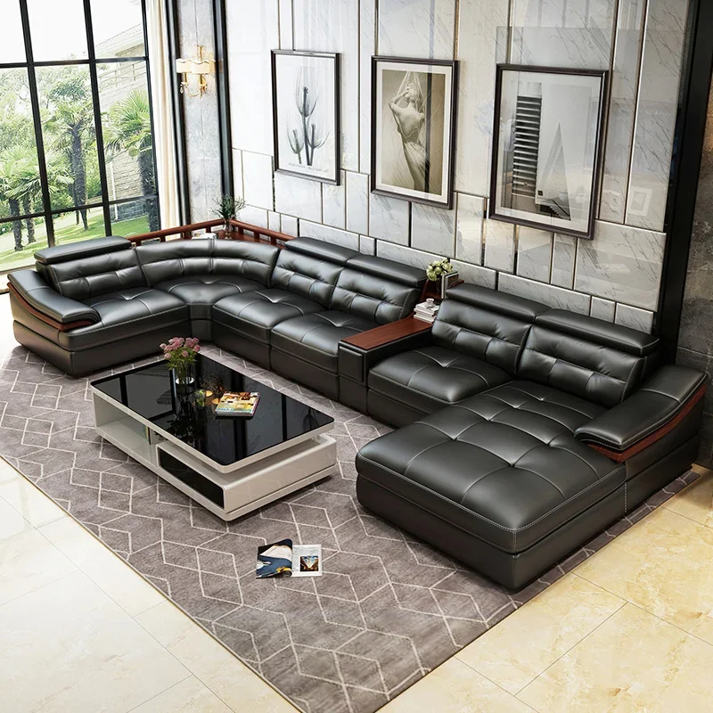 Premium leather sofa U-shaped  - огляд і ціна Home Cinema Sofa