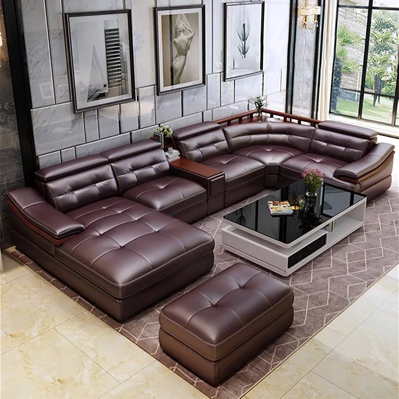 Premium leather sofa U-shaped  - огляд і ціна Home Cinema Sofa