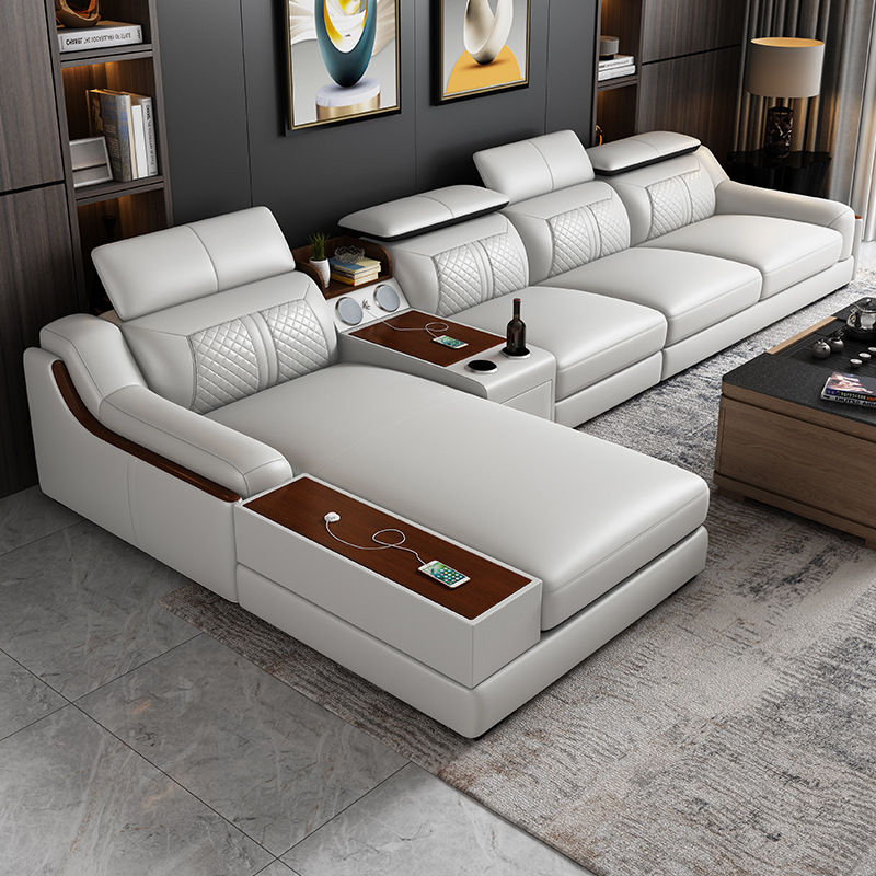 Leather sofa simple modern siz - огляд і ціна Home Cinema Sofa
