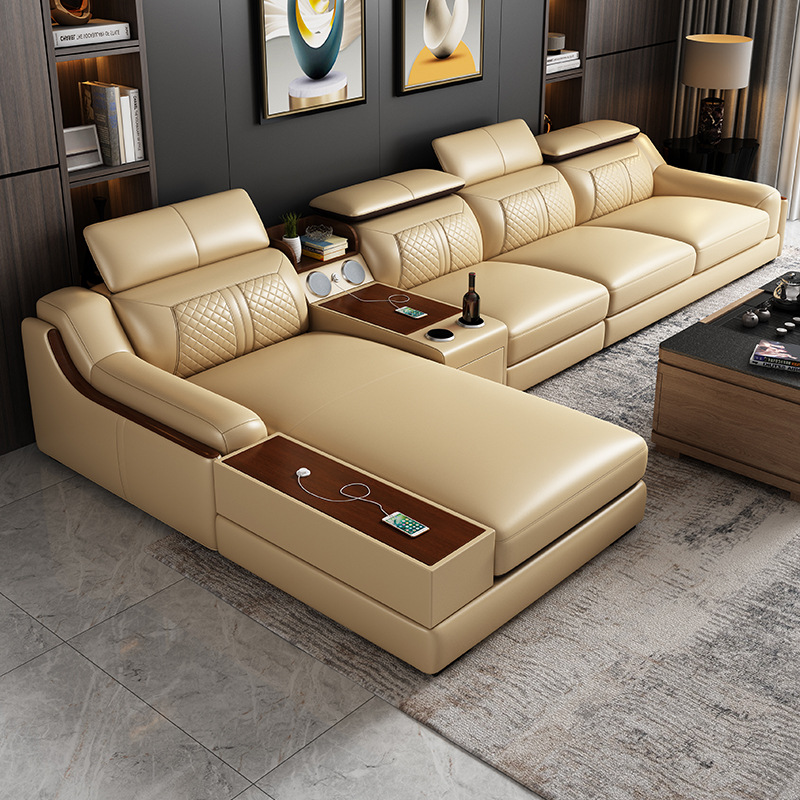 Leather sofa simple modern siz - огляд і ціна Home Cinema Sofa