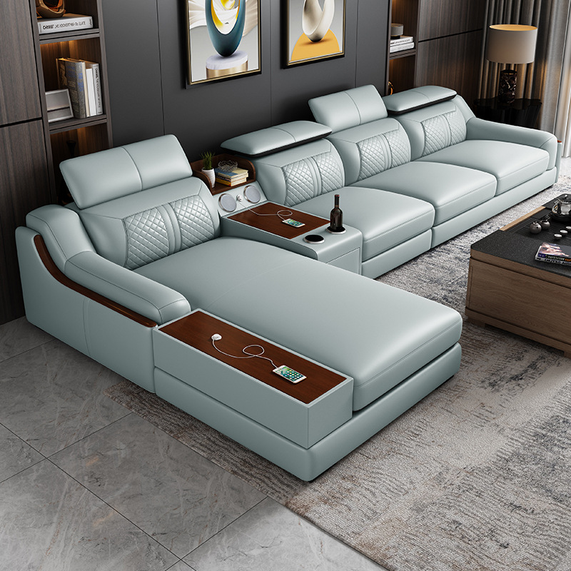 Leather sofa simple modern siz - огляд і ціна Home Cinema Sofa