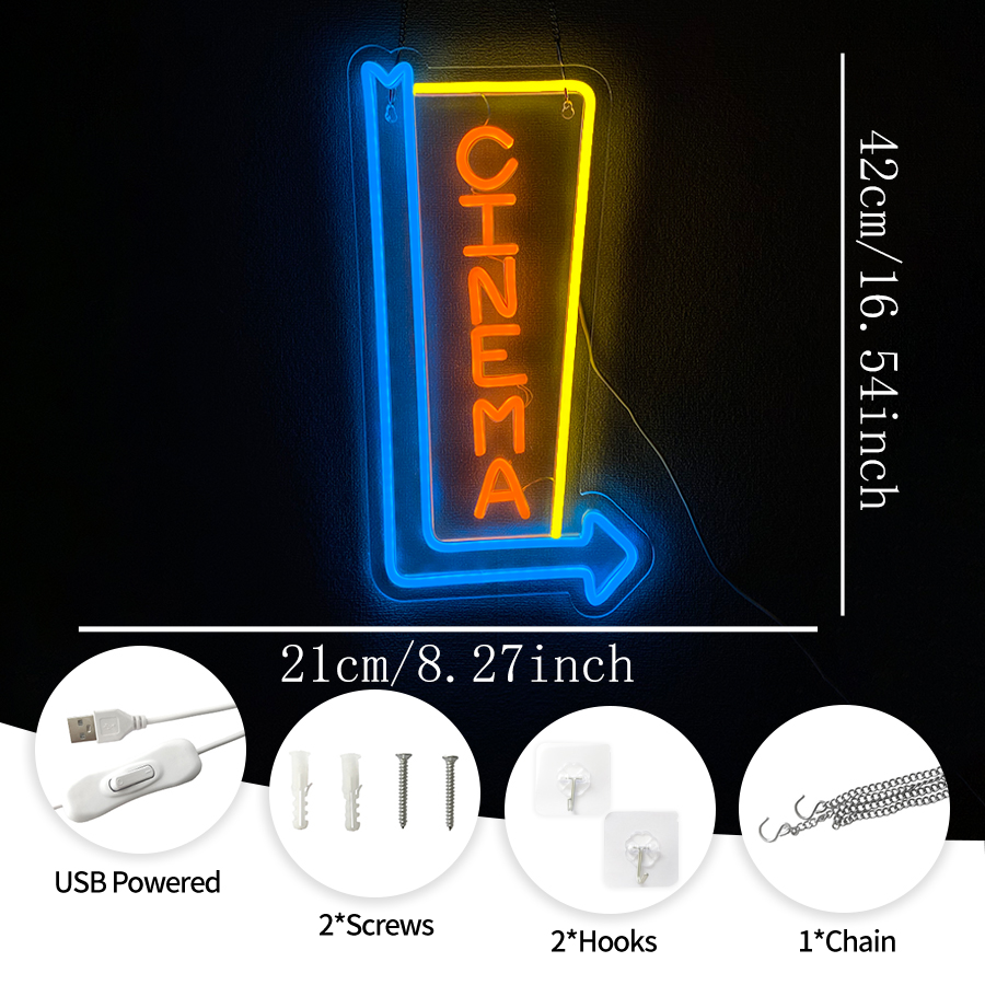Cinema Arrow LED Neon Sign USB - огляд і ціна Home.Cinema Orange