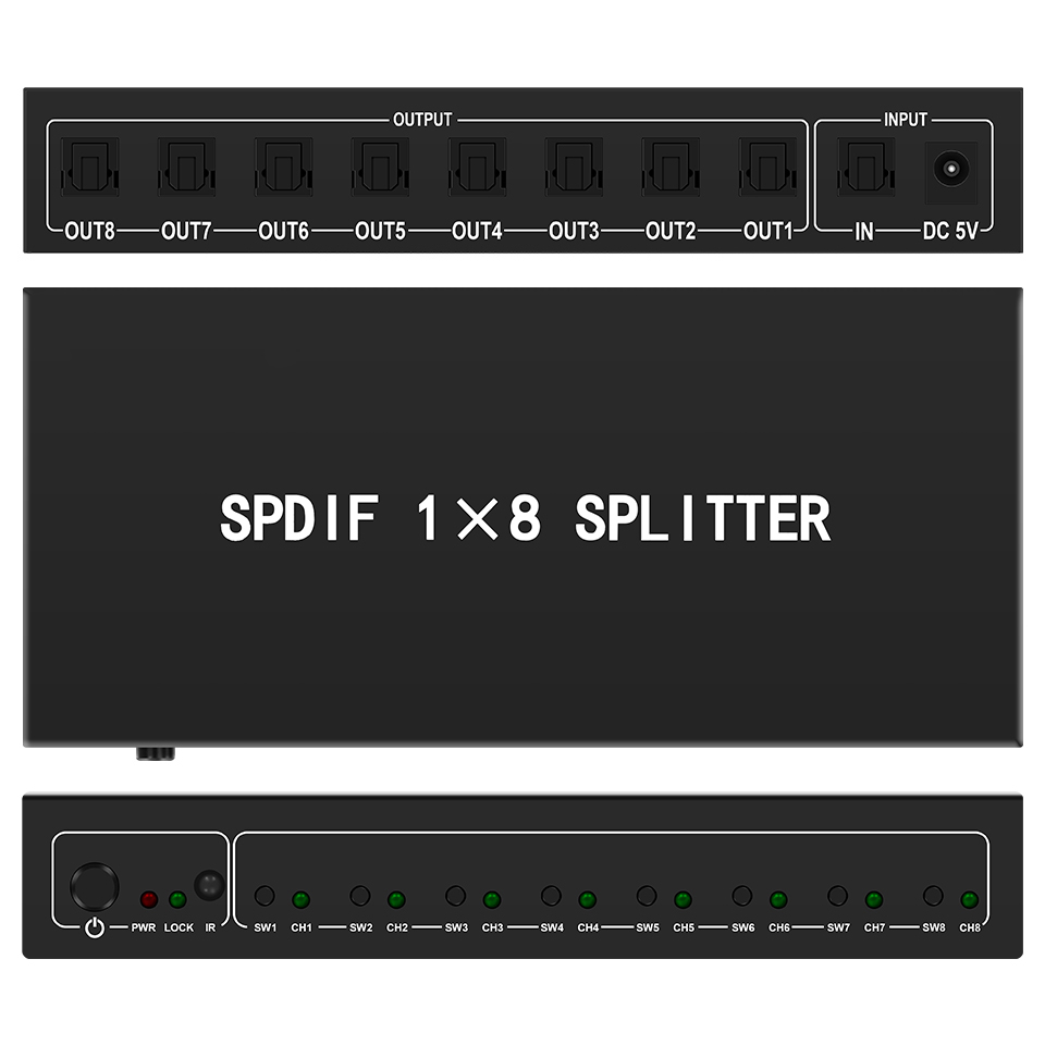 Optical Audio Splitter,1 in 8  - огляд і ціна Home Cinema Amplifier