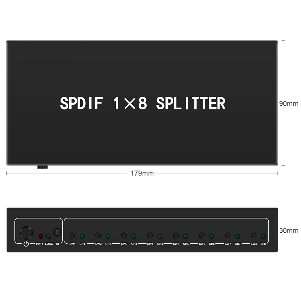 Optical Audio Splitter,1 in 8  - огляд і ціна Home Cinema Amplifier