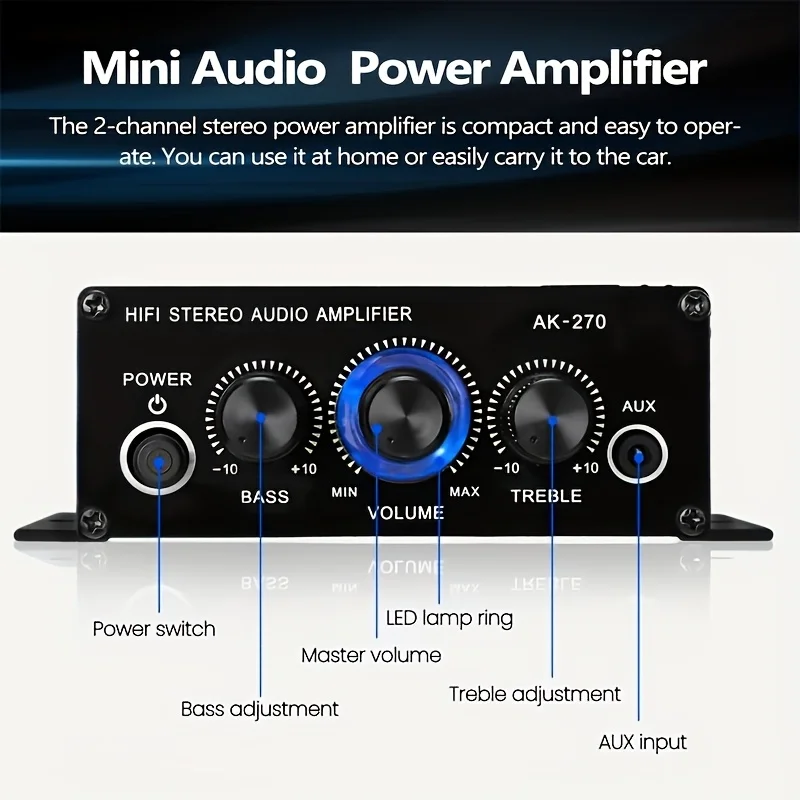 AK-270 400W Mini Power Amplifi - огляд і ціна Home Cinema Amplifier