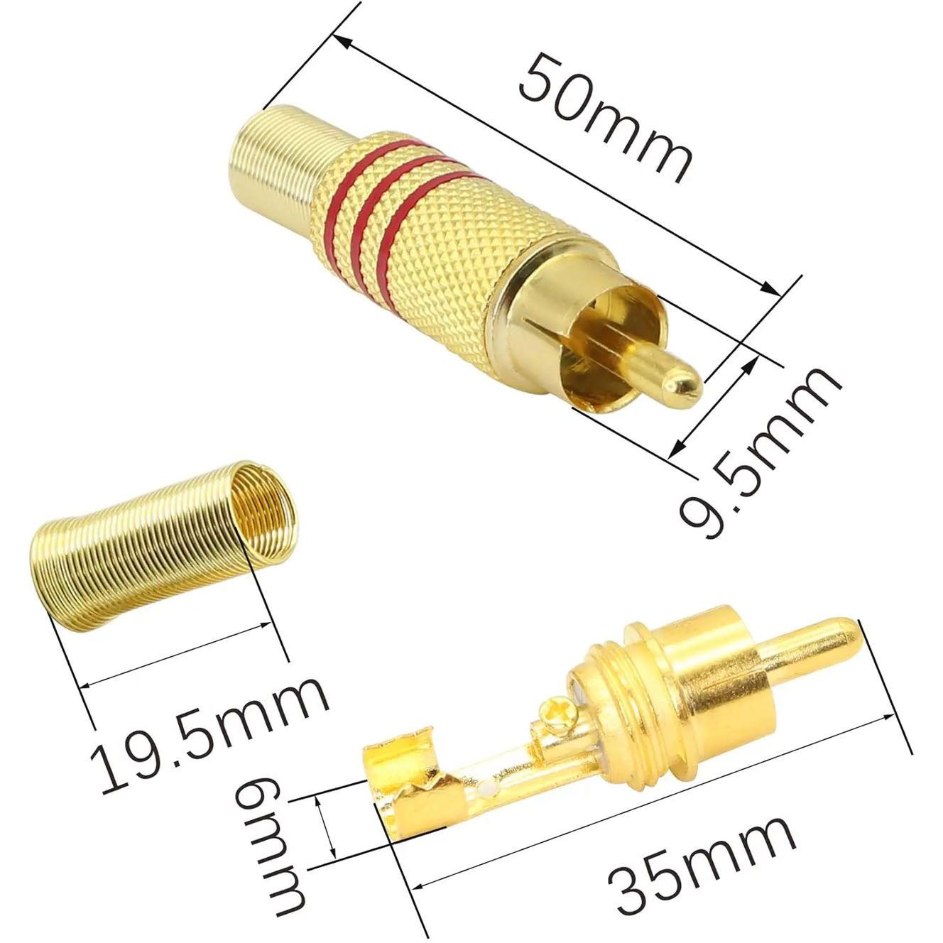 4PCS RCA Plug Gold Plated Sold - огляд і ціна Home Cinema Amplifier